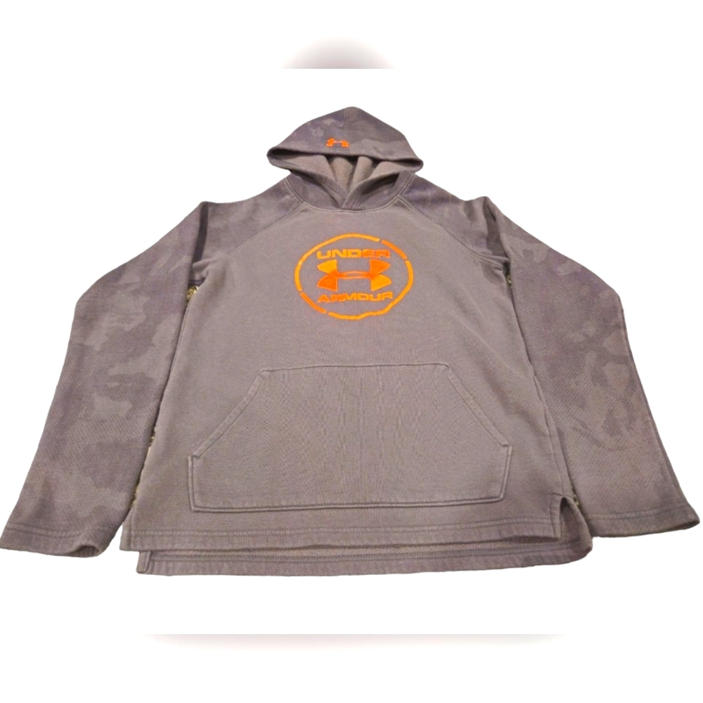 Under Armor Cold Gear Youth Boys Size Large Color Light, Dark Grey, Orange Logo